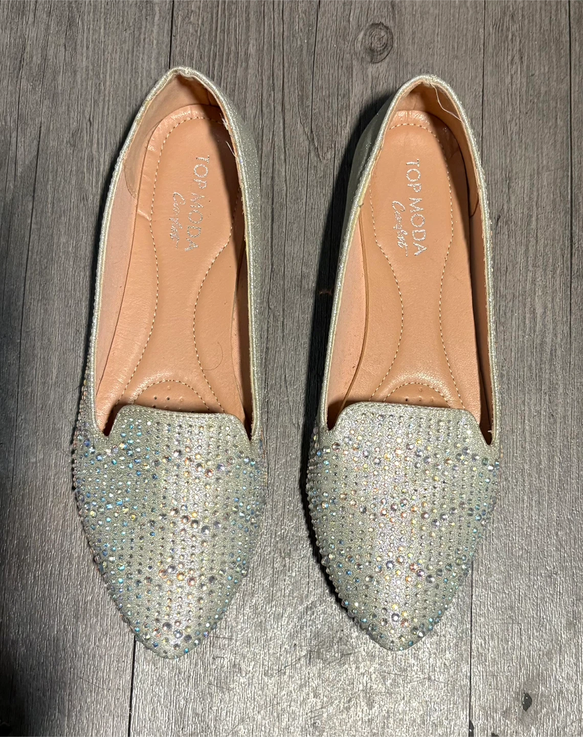 Top Moda Women's Rhinestone Flats