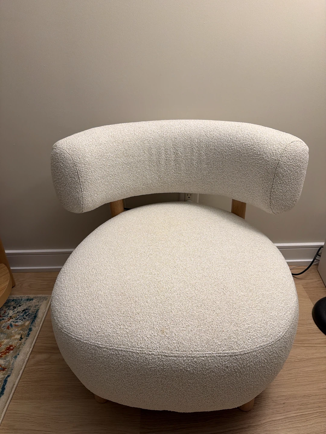 Cream Boucle Accent Chair