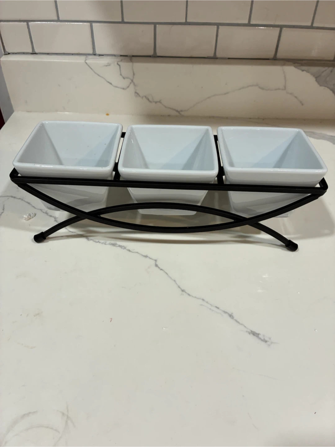 Wendy Bellissimo 3 Piece Snack Bowl Set with Metal Rack - photo 2