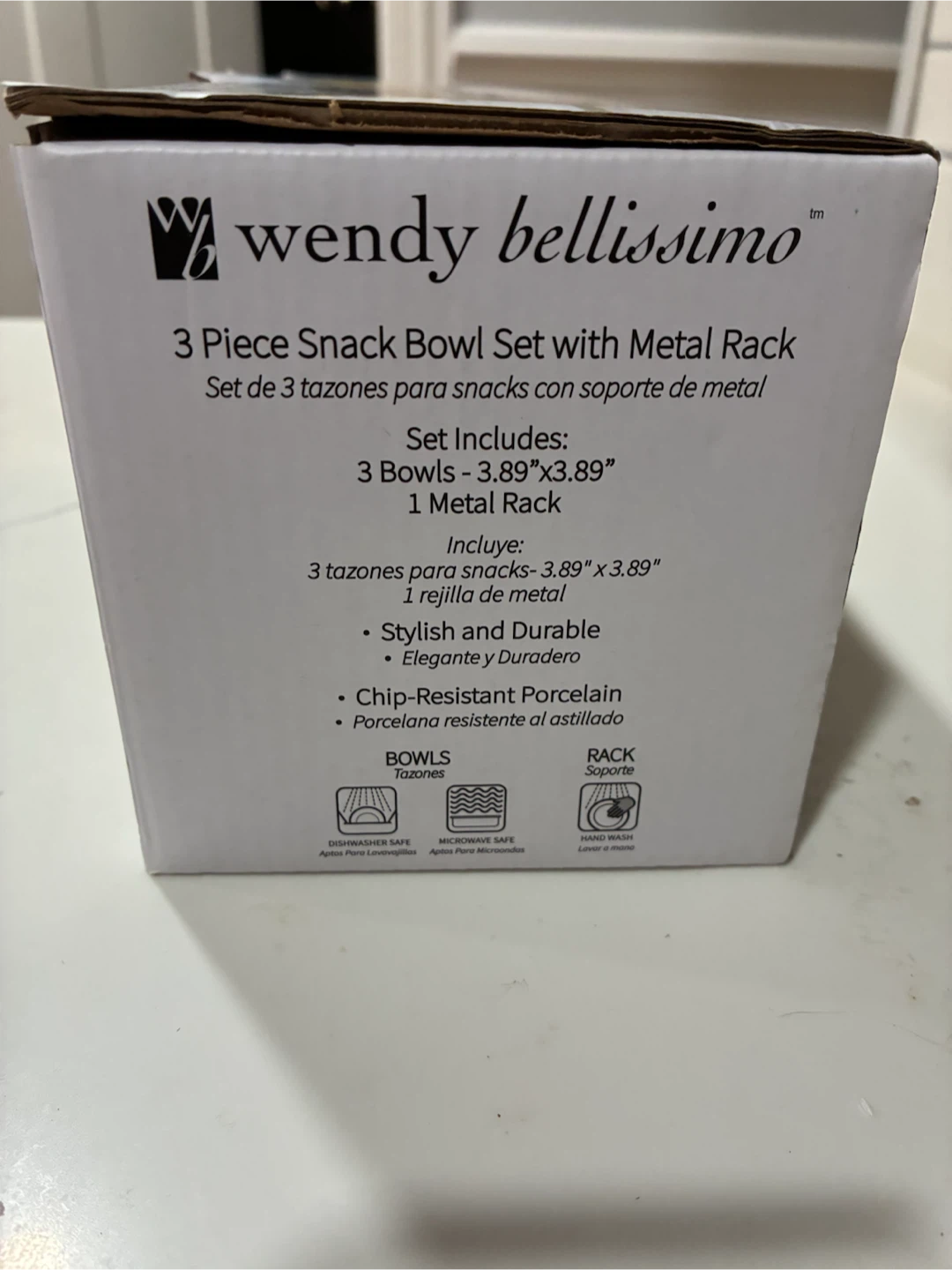 Wendy Bellissimo 3 Piece Snack Bowl Set with Metal Rack - photo 4