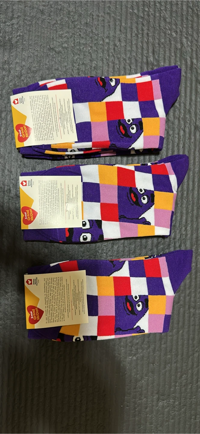 McDonald's Socks - Purple Character Print