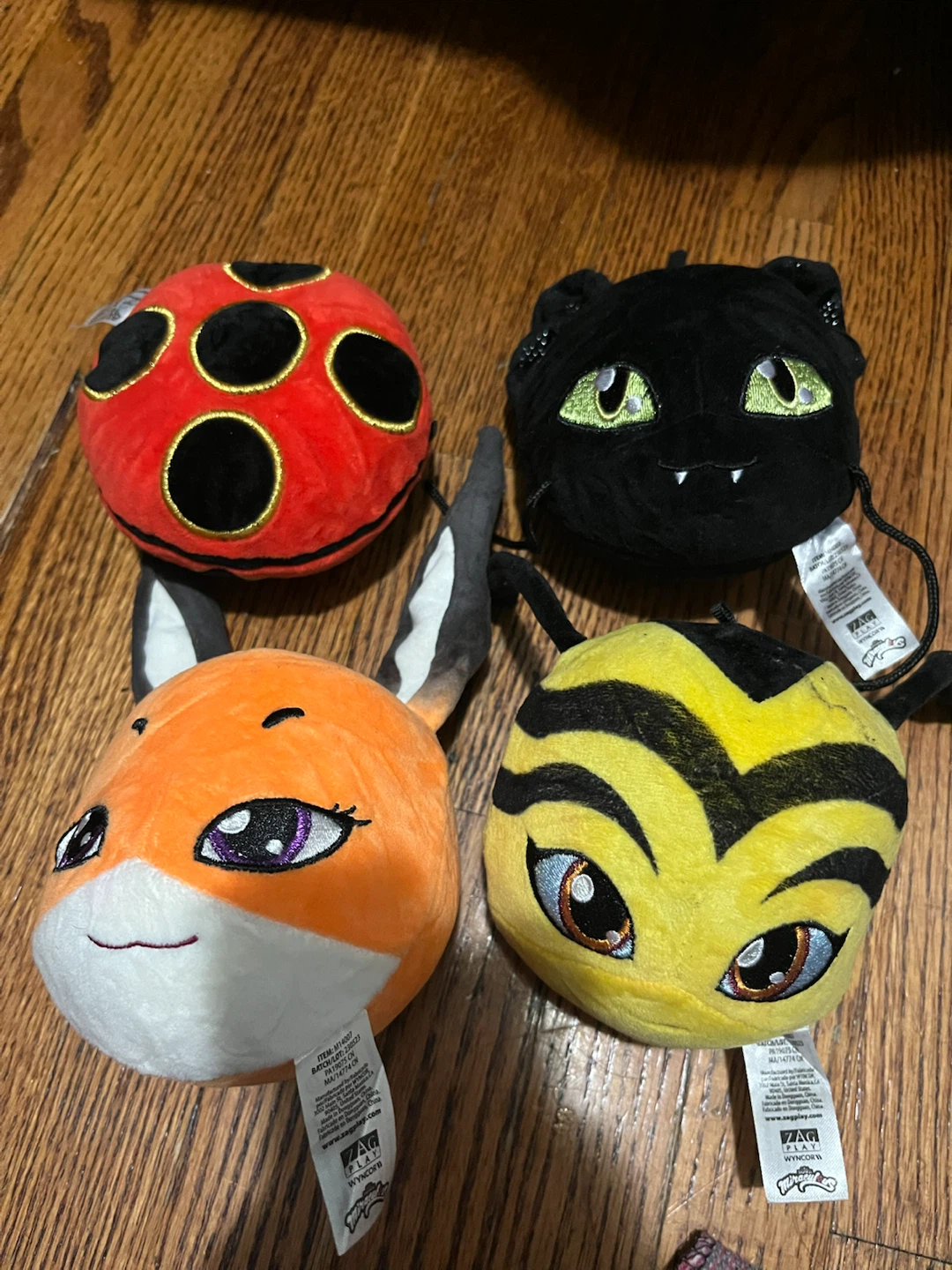 Miraculous Plush Toys (Ladybug, Cat Noir, Fox, Bee)