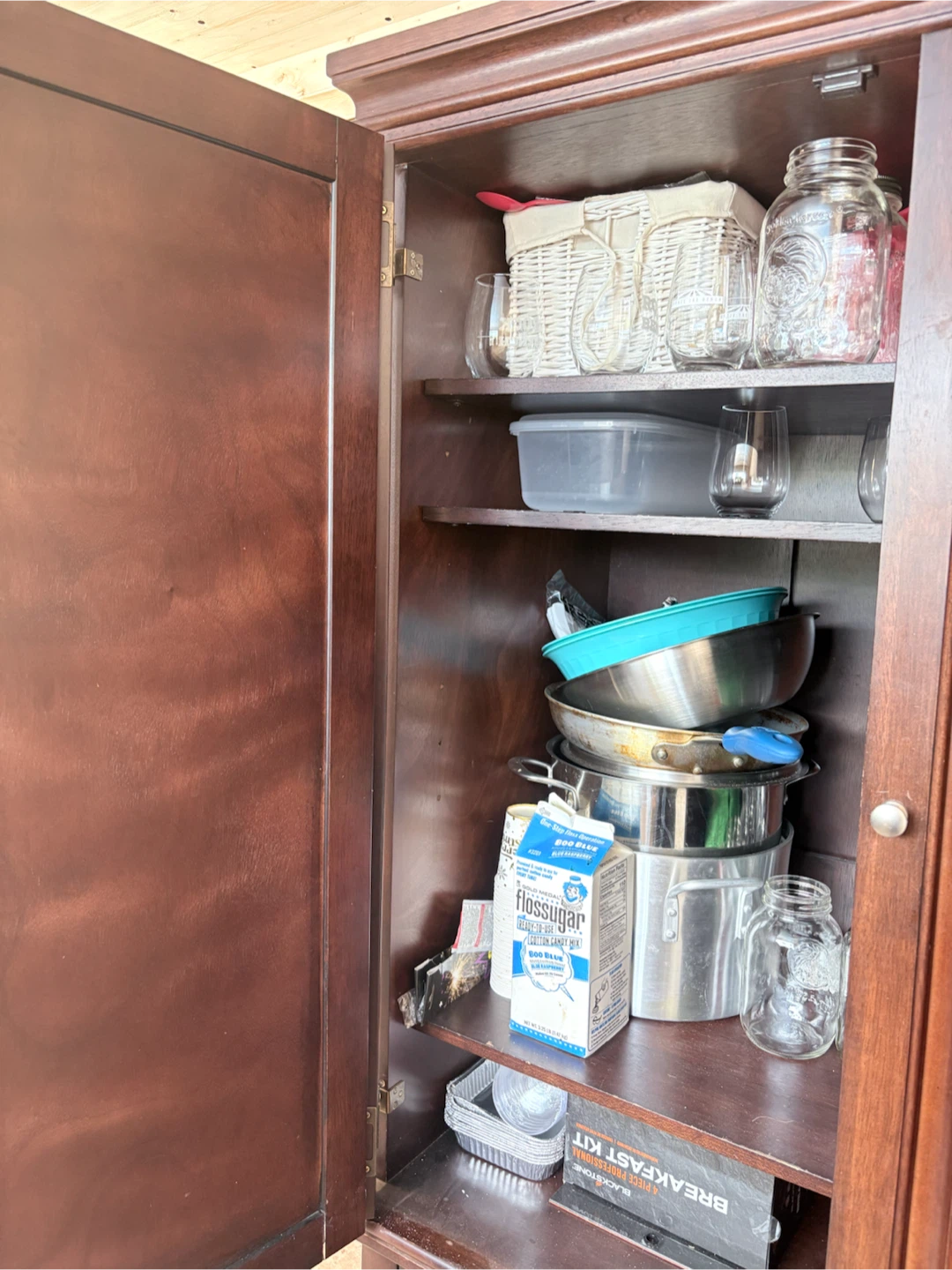 Dark Wood Armoire with Drawers and Shelves - photo 2