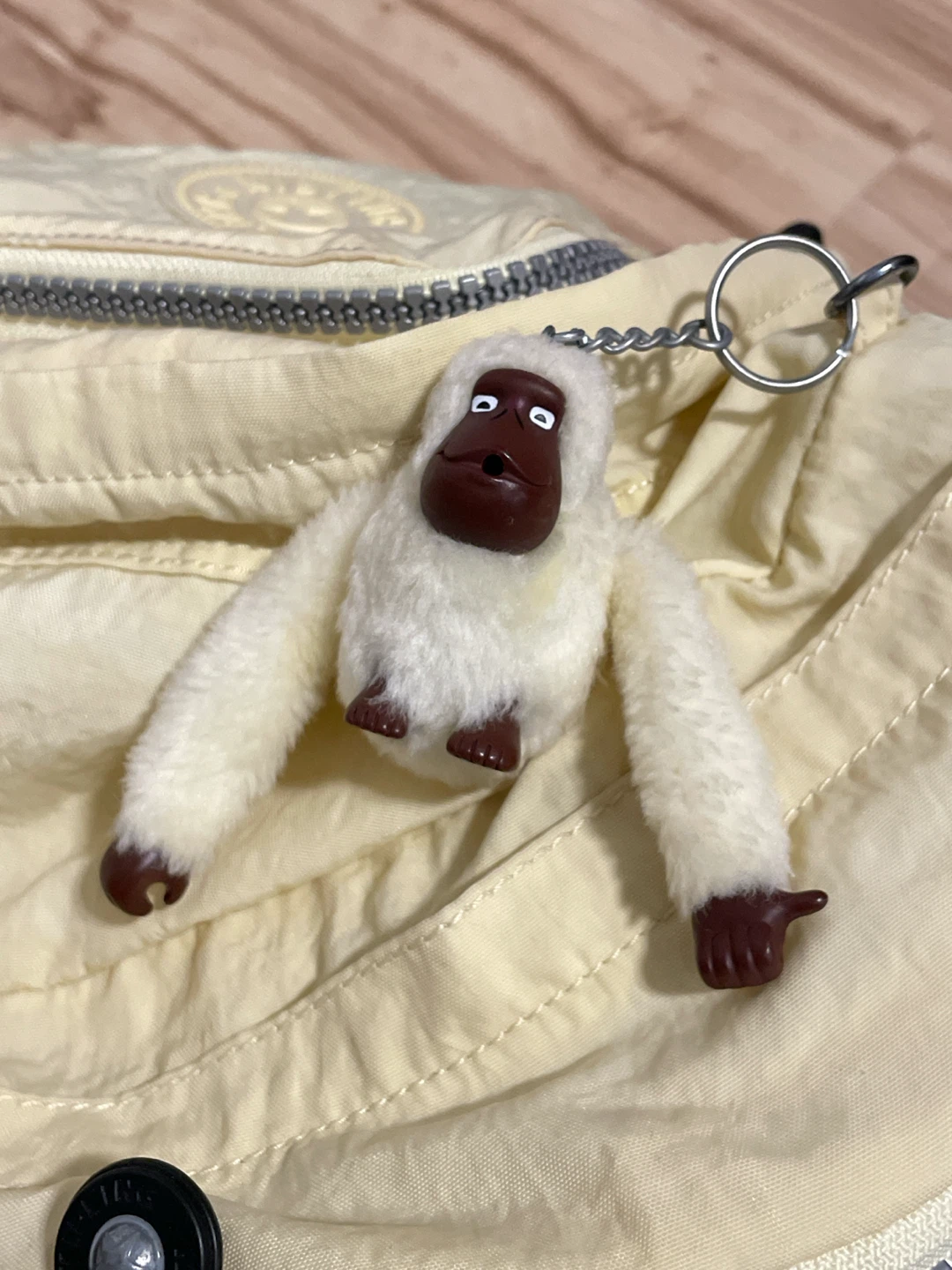 Kipling Yellow Backpack with Monkey Keychain - photo 3