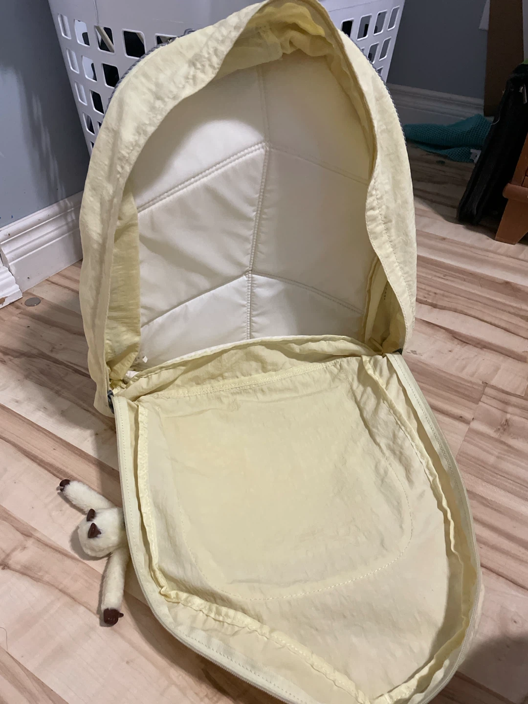 Kipling Yellow Backpack with Monkey Keychain - photo 4