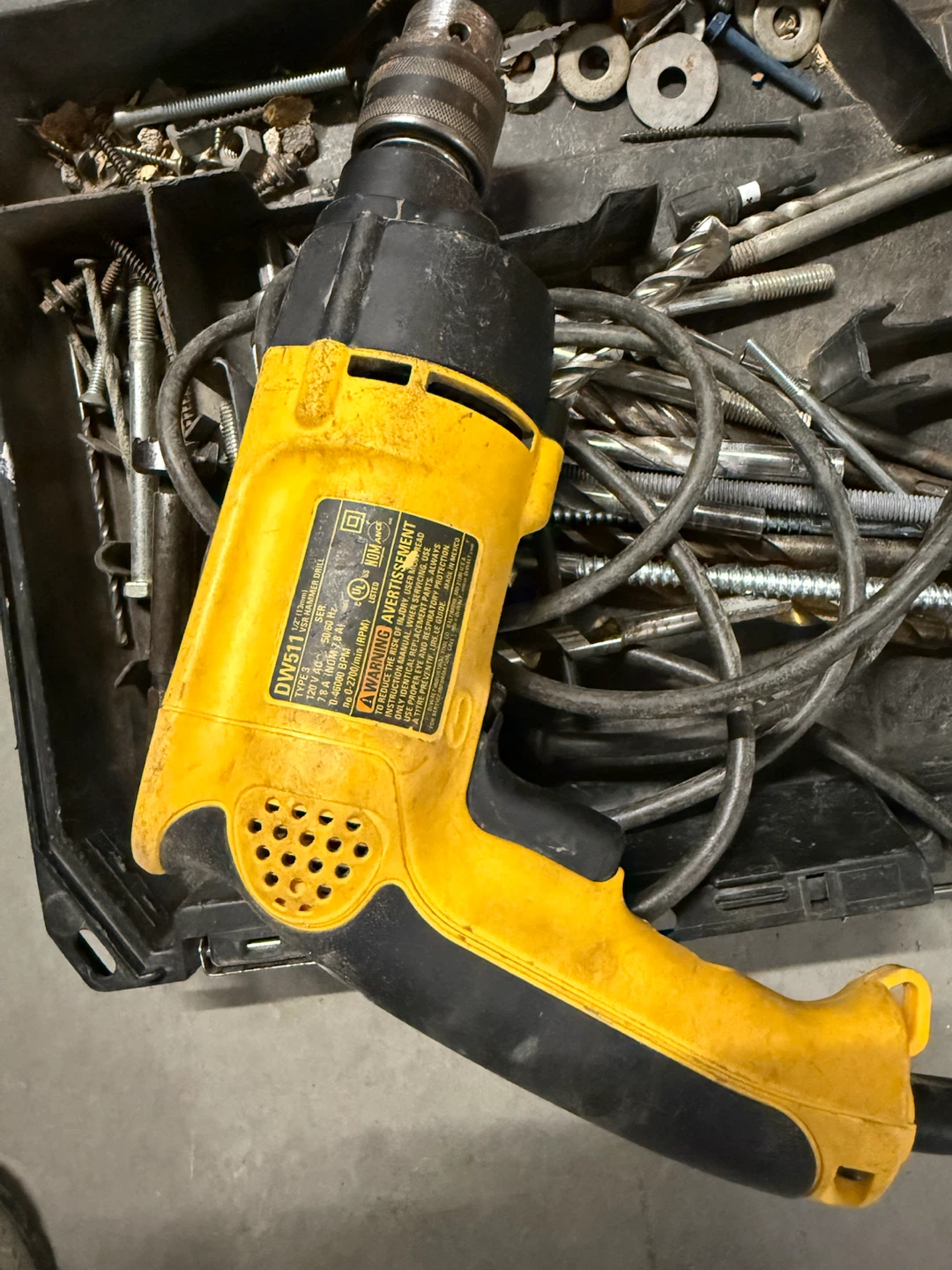 DEWALT DW511 Corded Hammer Drill with Bits and Case - photo 3