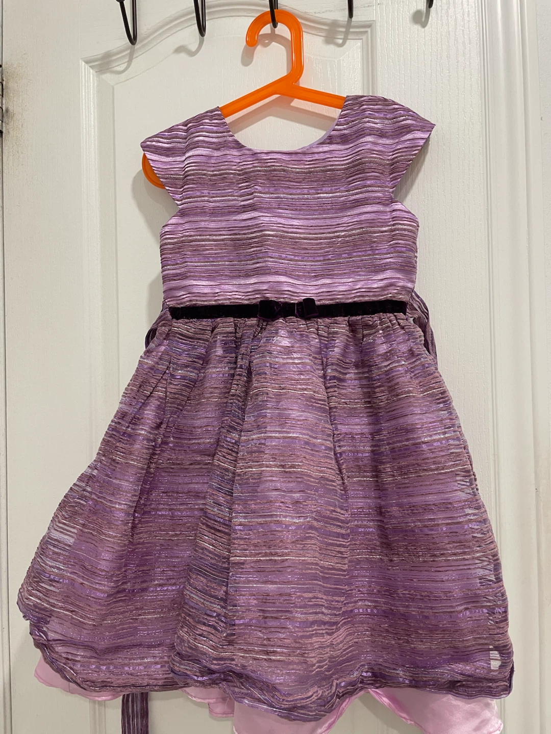 Jona Michelle Girls Purple Striped Dress Size 6