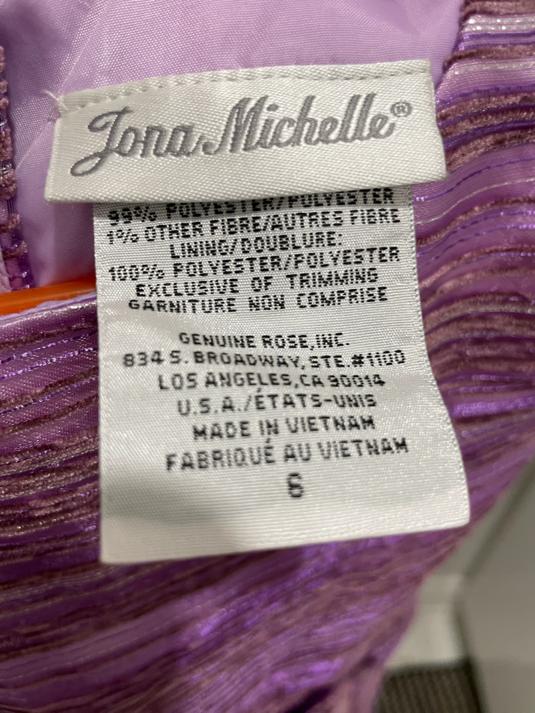 Jona Michelle Girls Purple Striped Dress Size 6 - photo 3