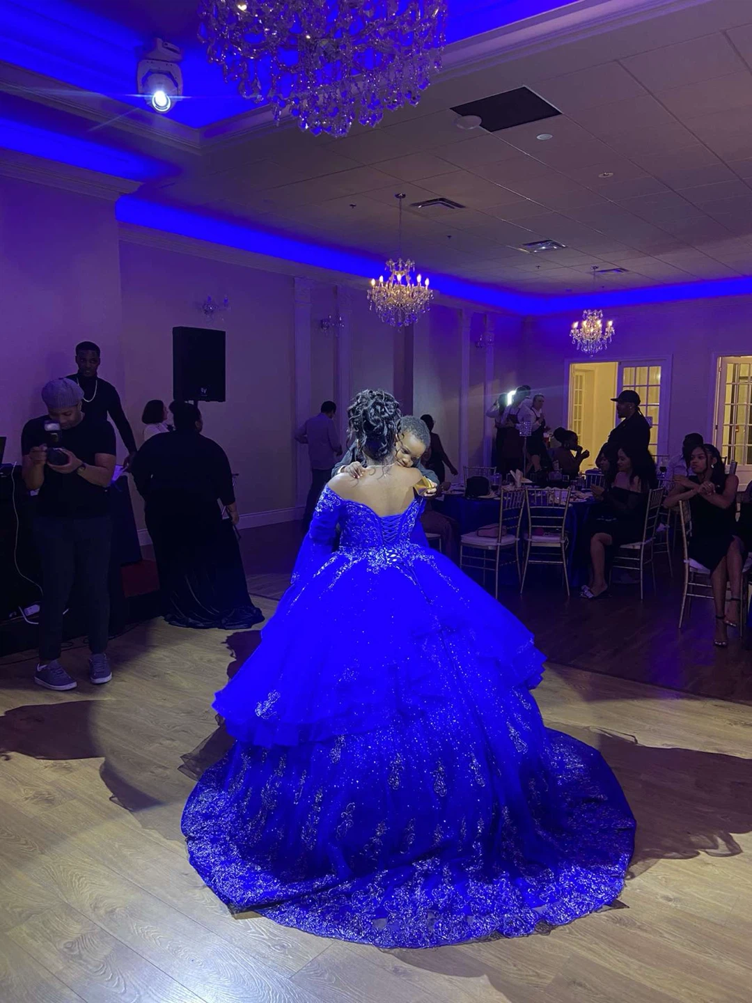 Royal Blue Sequin Ball Gown - photo 2