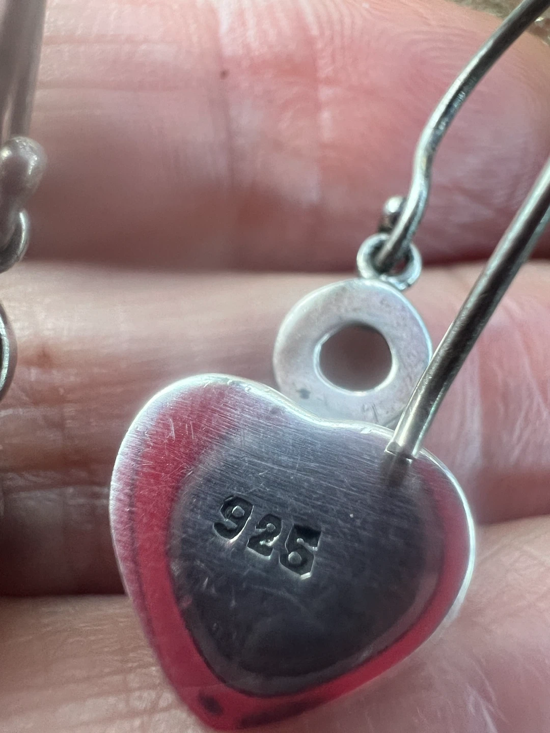 925 Sterling Silver Heart Earrings with Peridot Gemstones - photo 5