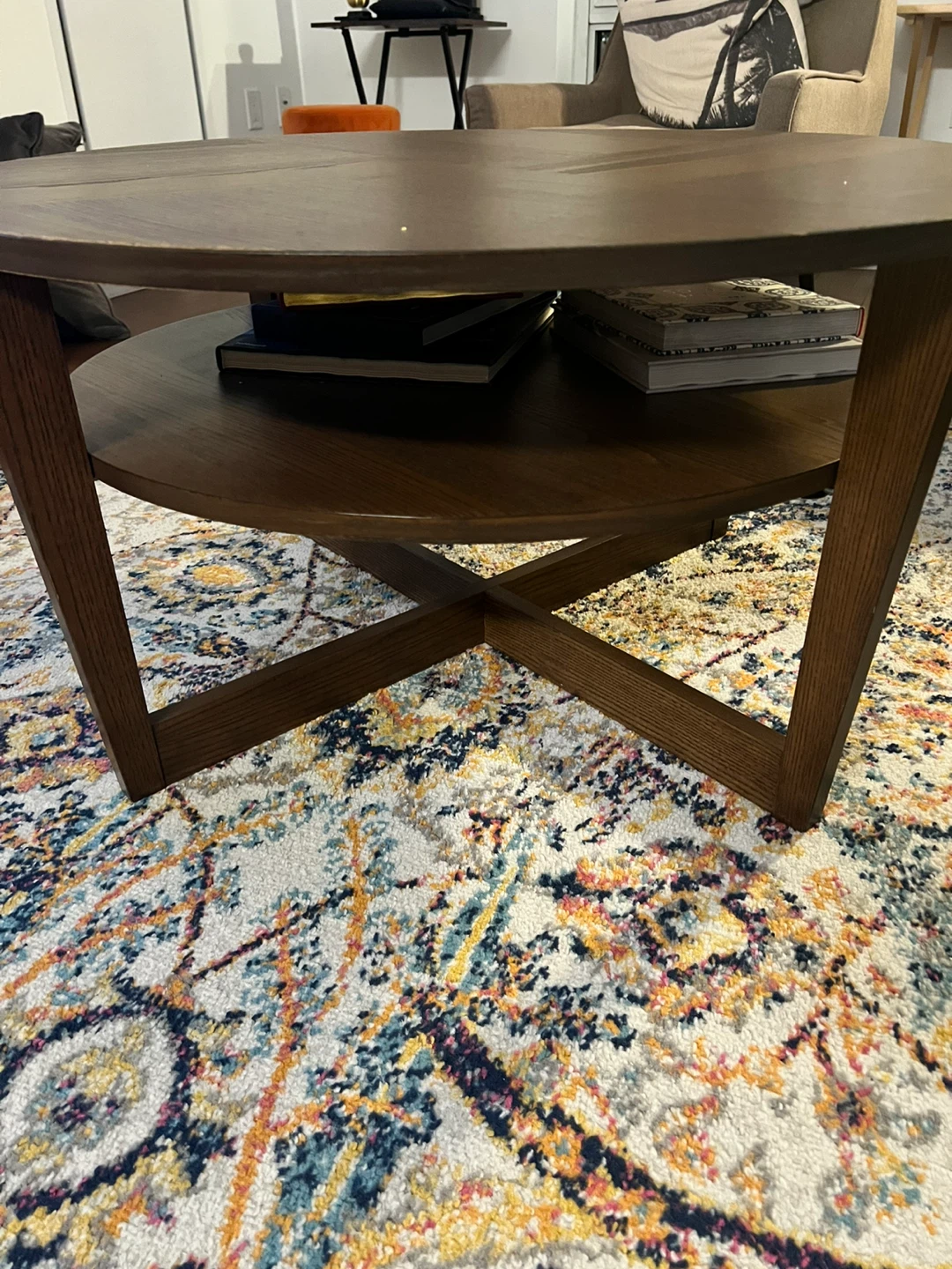 Round Wood Coffee Table - photo 3