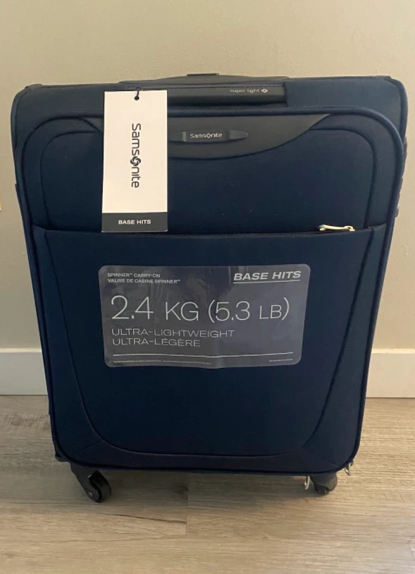 New Samsonite Base Hits Carry-On Spinner Suitcase – Navy Blue