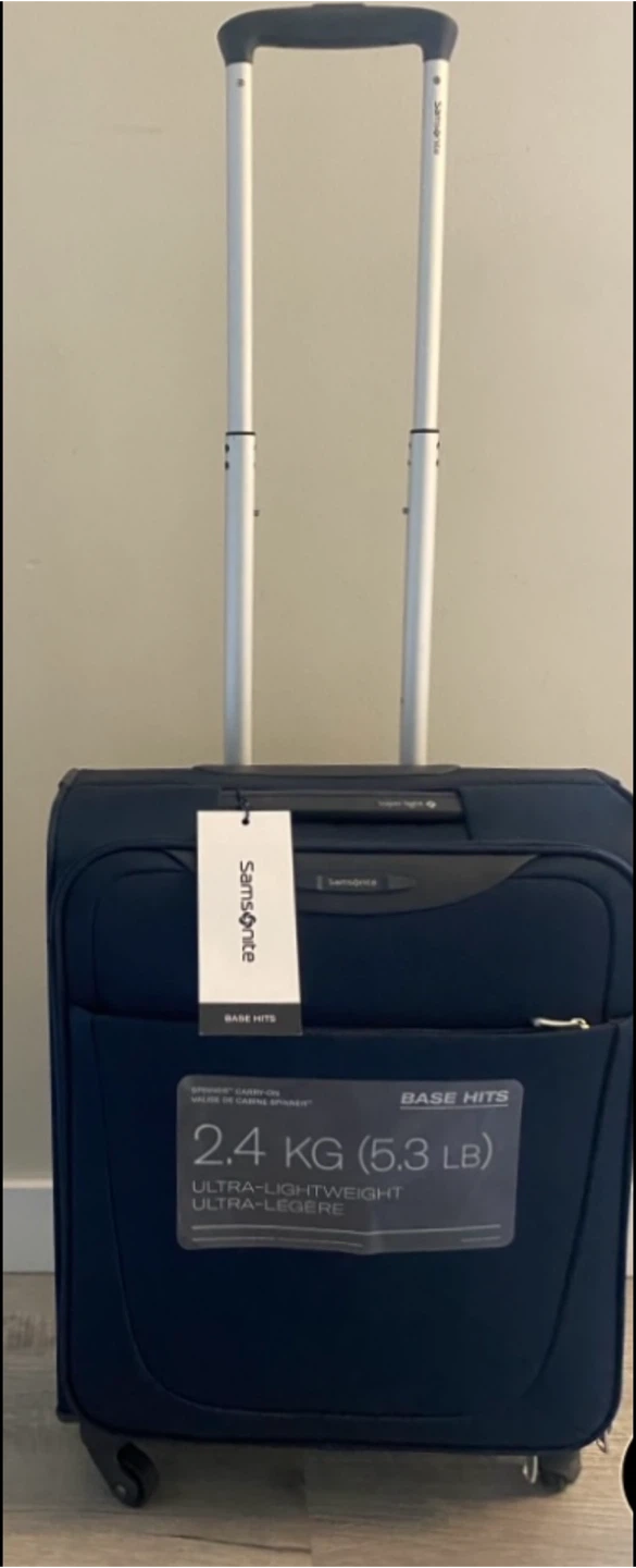New Samsonite Base Hits Carry-On Spinner Suitcase – Navy Blue - photo 4