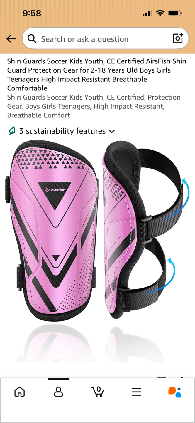 Brand New-Kids AirFish Pink Soccer Shin Guards-XXS - photo 5