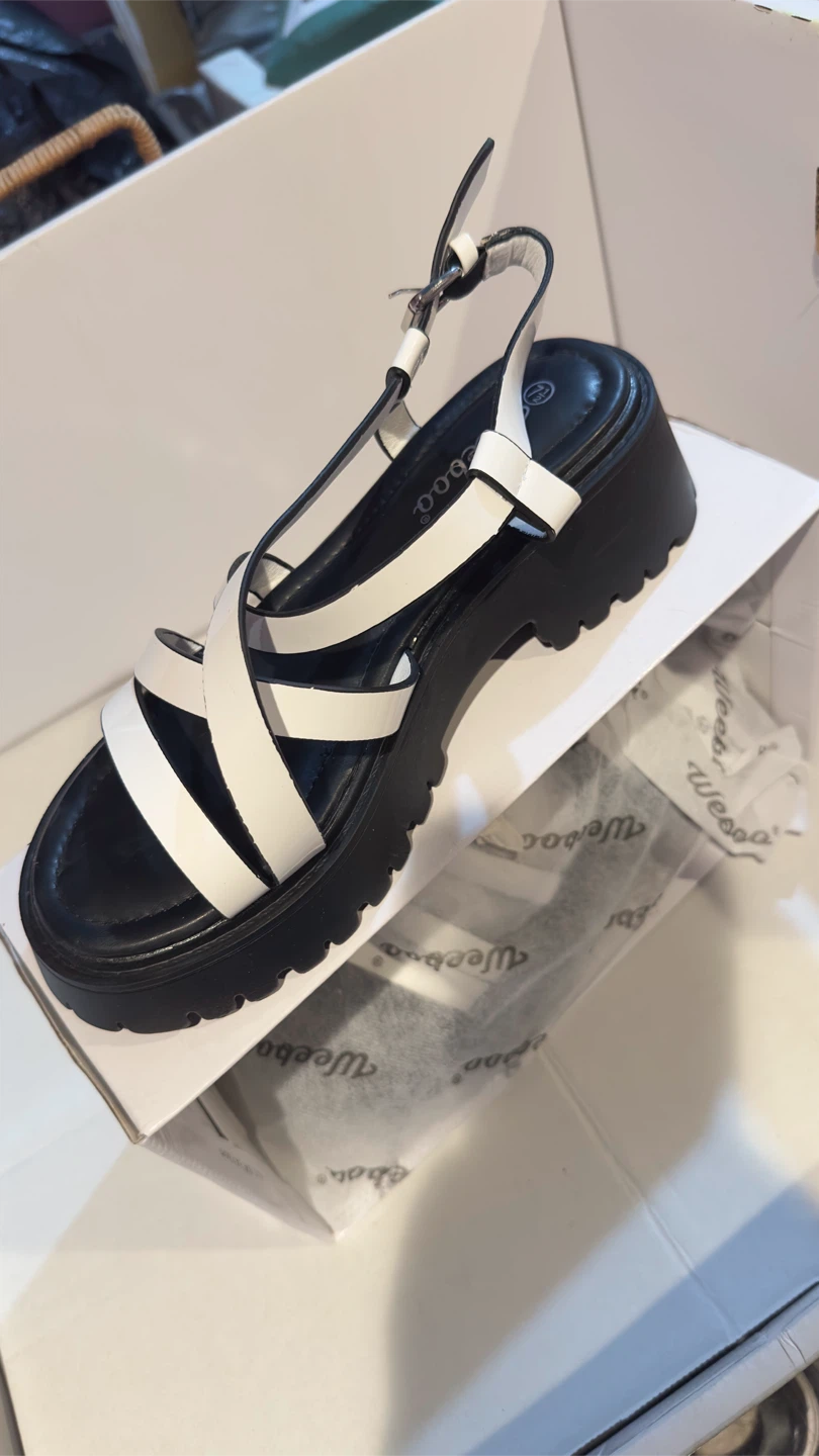 Weeboo White Platform Sandals Size 7.5 - photo 3