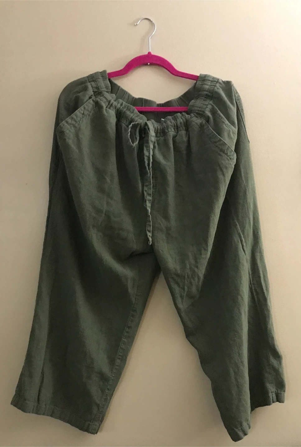 Old Navy Olive Green Linen Capri Pants XL