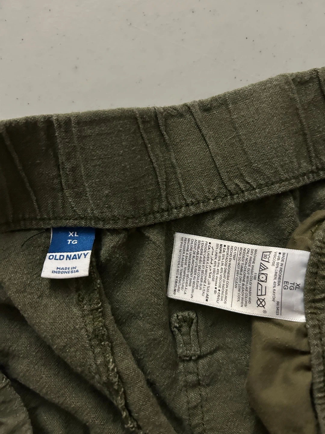 Old Navy Olive Green Linen Capri Pants XL - photo 5