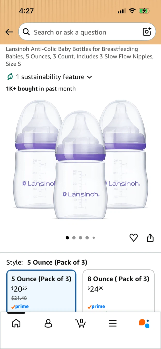 Brand New-Lansinoh Anti-Colic Baby Bottles - 5 Ounce, Pack of 3 - photo 4