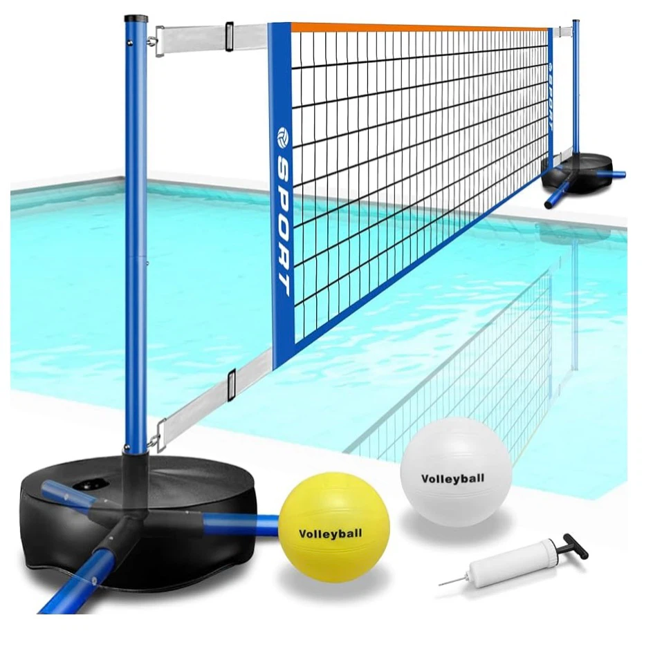 SPORT Pool Volleyball Net Set - Adjustable 15-25 FT