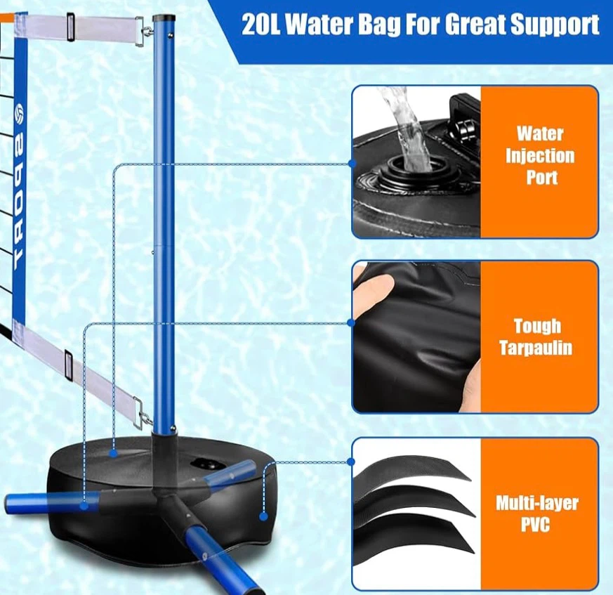 SPORT Pool Volleyball Net Set - Adjustable 15-25 FT - photo 2