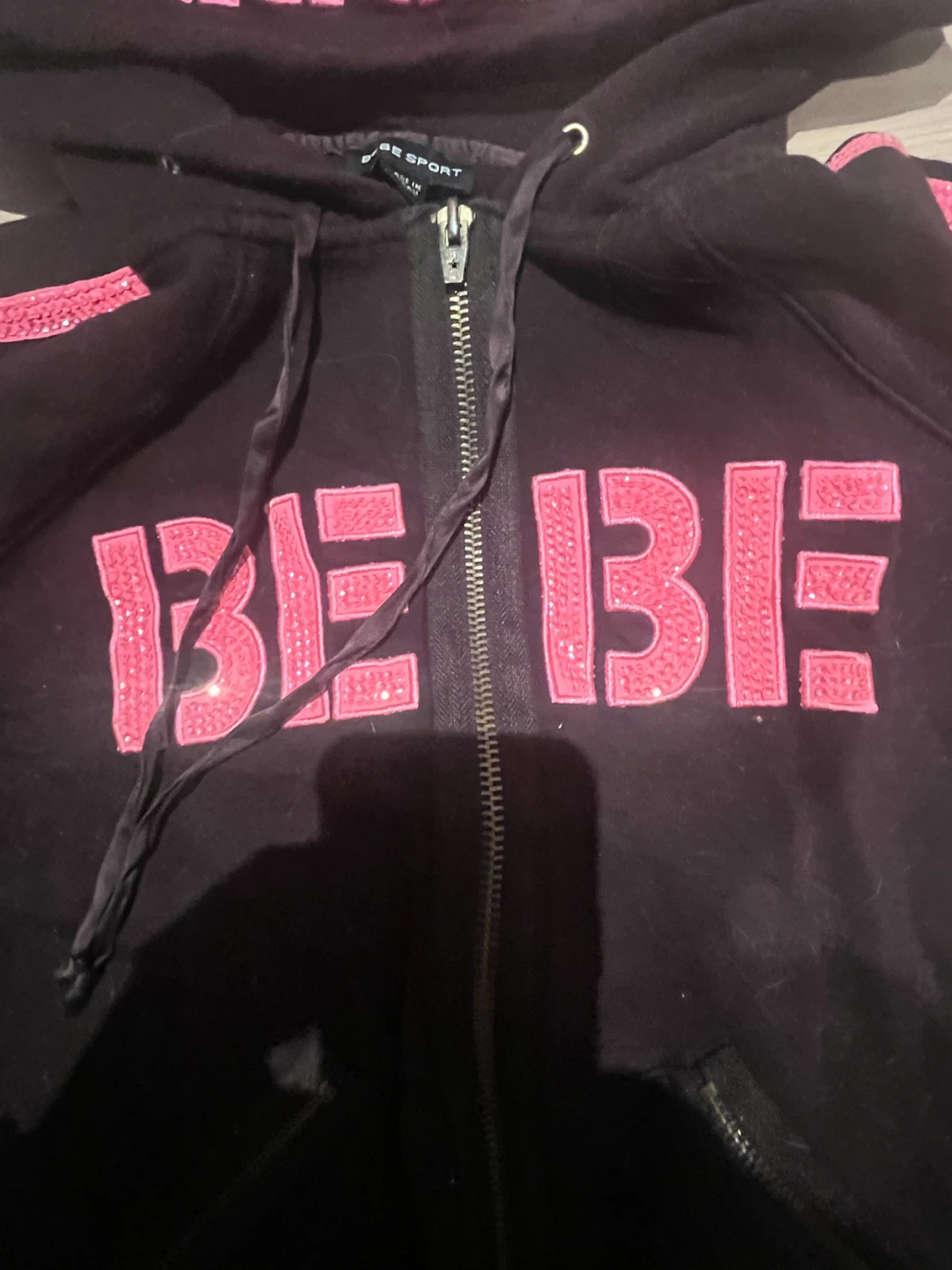 Bebe sport brown sweater with sparkly pink details - photo 2