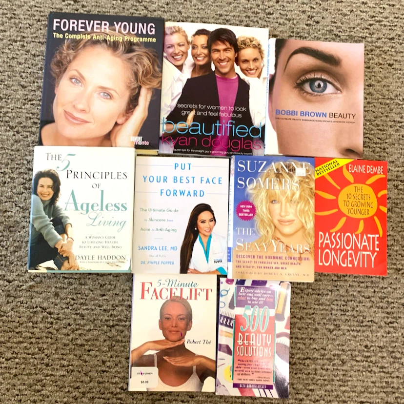 Beauty Books Anti Aging Skincare Health Wellness Book Lot of 9
