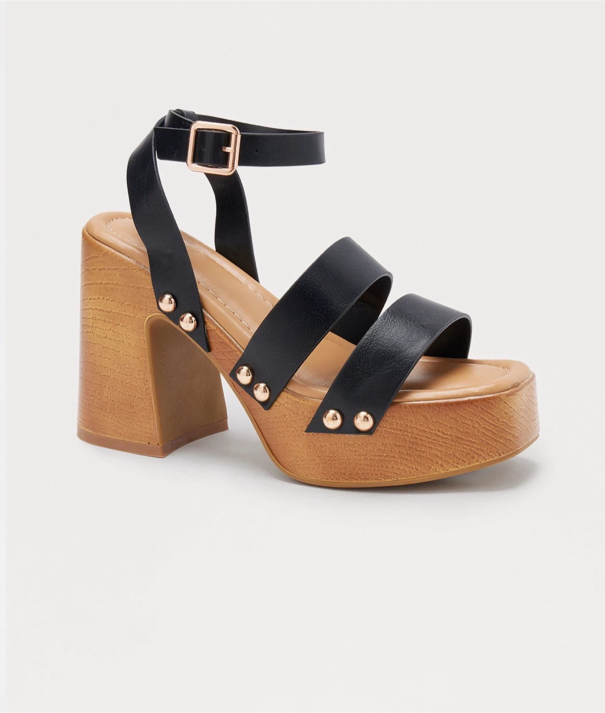 Bamboo Platform Clog Sandals size 7