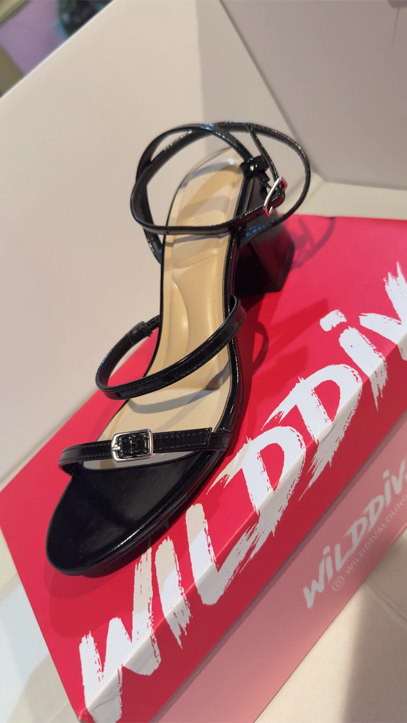 Wild Diva Black Strappy Block Heels - photo 5