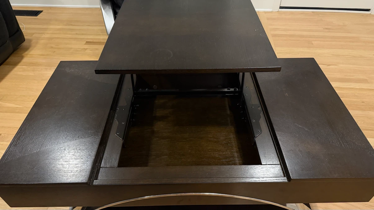 Dark Wood Coffee Table with Lift Top