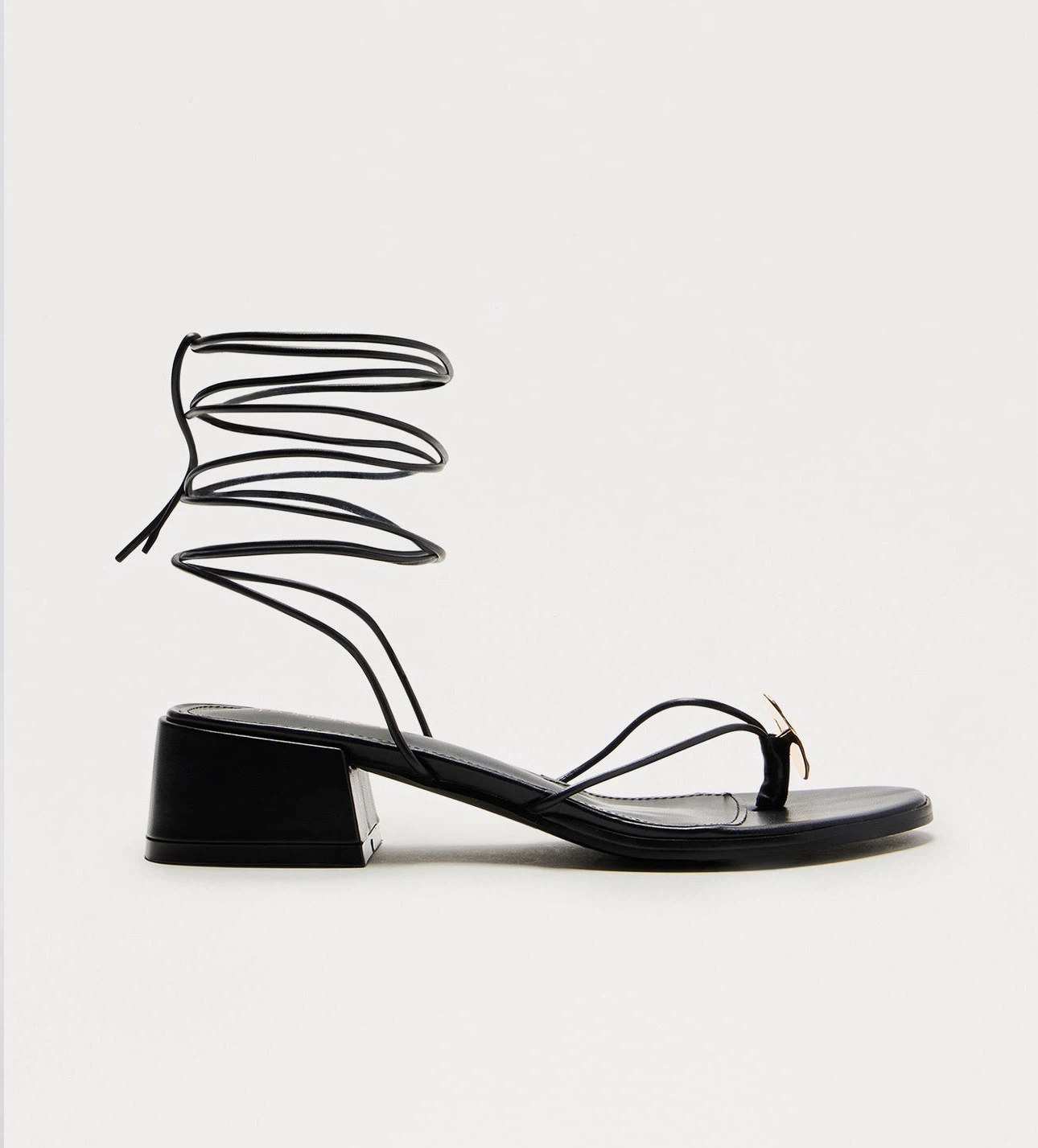 Fashion Nova Black Lace-Up Thong Sandals - photo 2