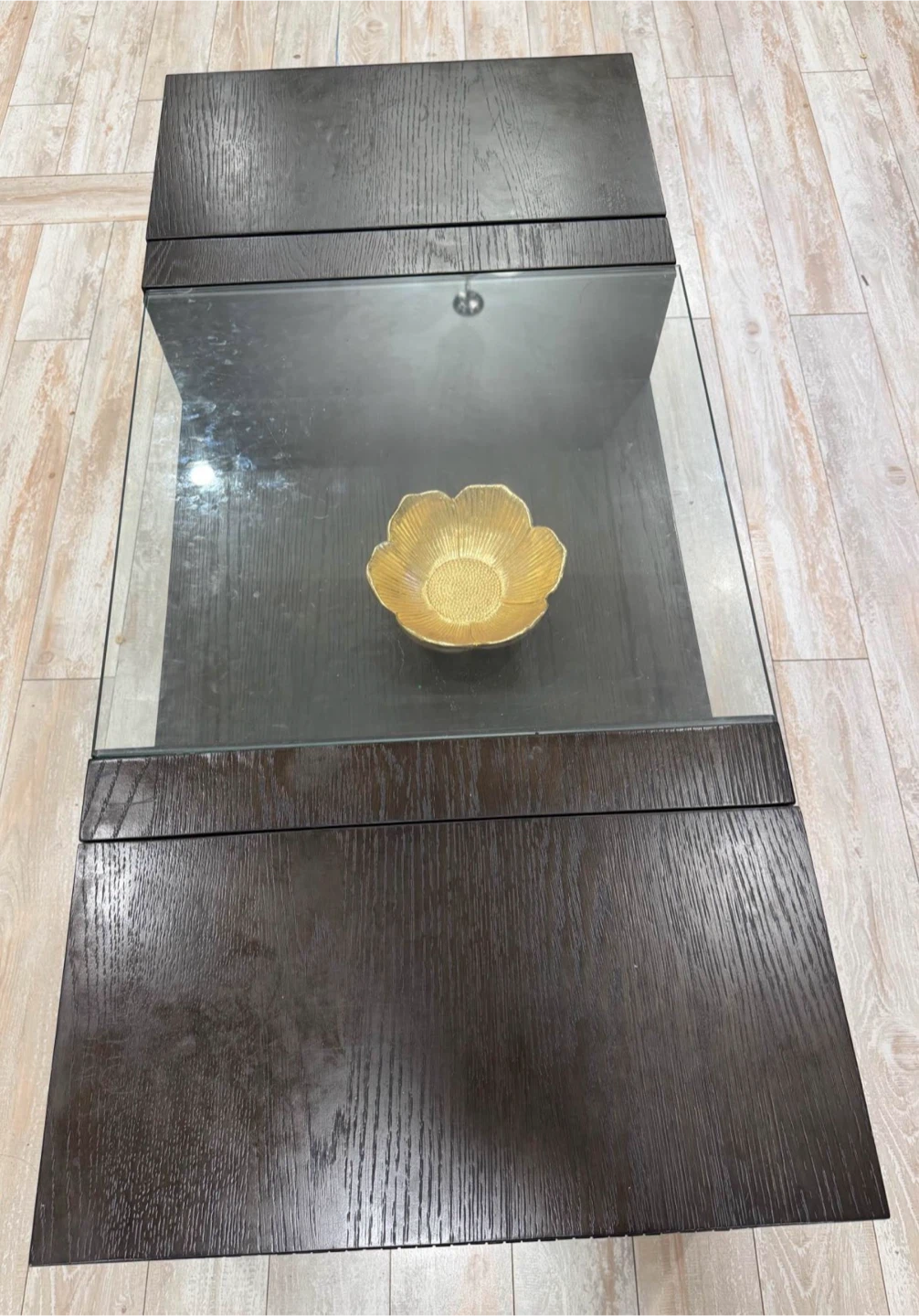 Dark Wood and Glass Coffee Table - photo 2