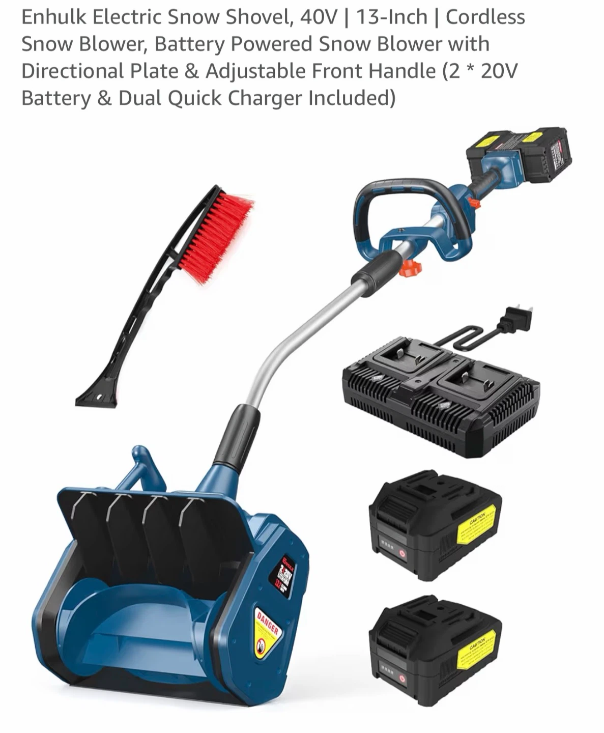 Enbulk Electric Snow Shovel, 40V Cordless Snow Blower