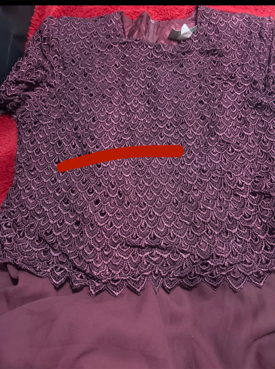 Burgundy Lace Dress - photo 2