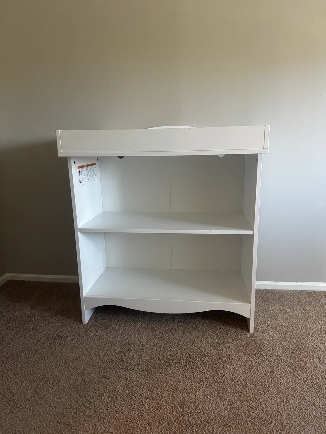 White Baby Changing Station Table with Shelves