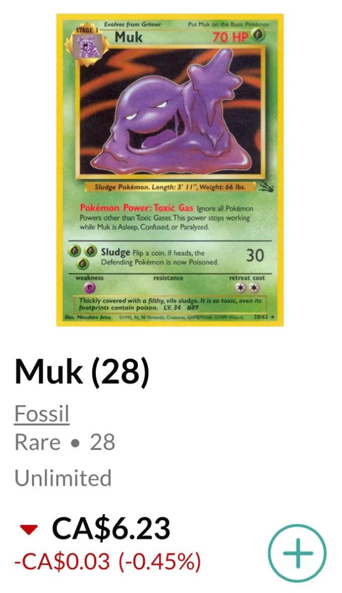 Muk • Pokémon Fossil Set *** - photo 3