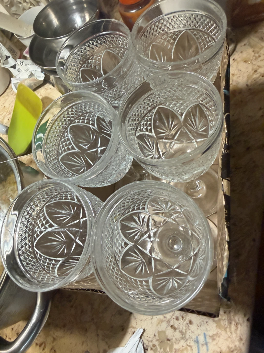 Crystal Cut Glass Goblets Set - 6 - photo 3