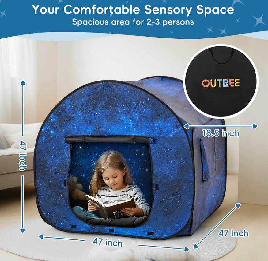OUTREE Kids Pop Up Play Tent - Blue Starry Night