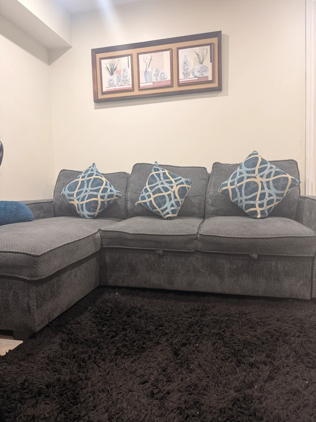 Grey Sectional Sofa with Storage Chaise
