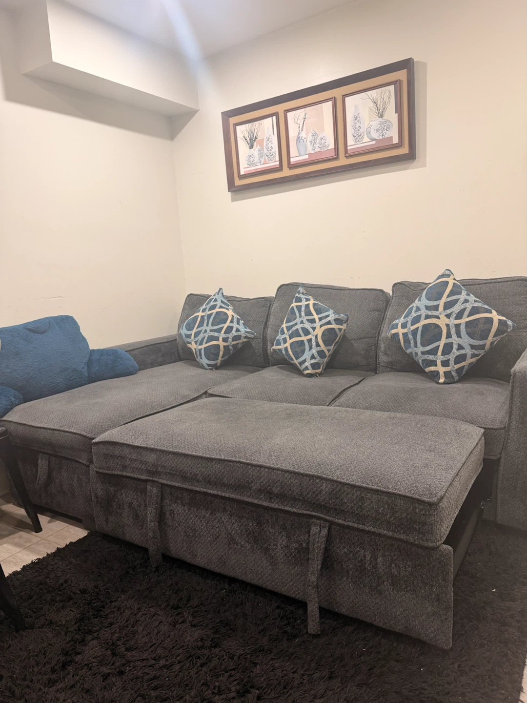 Grey Sectional Sofa with Storage Chaise - photo 3