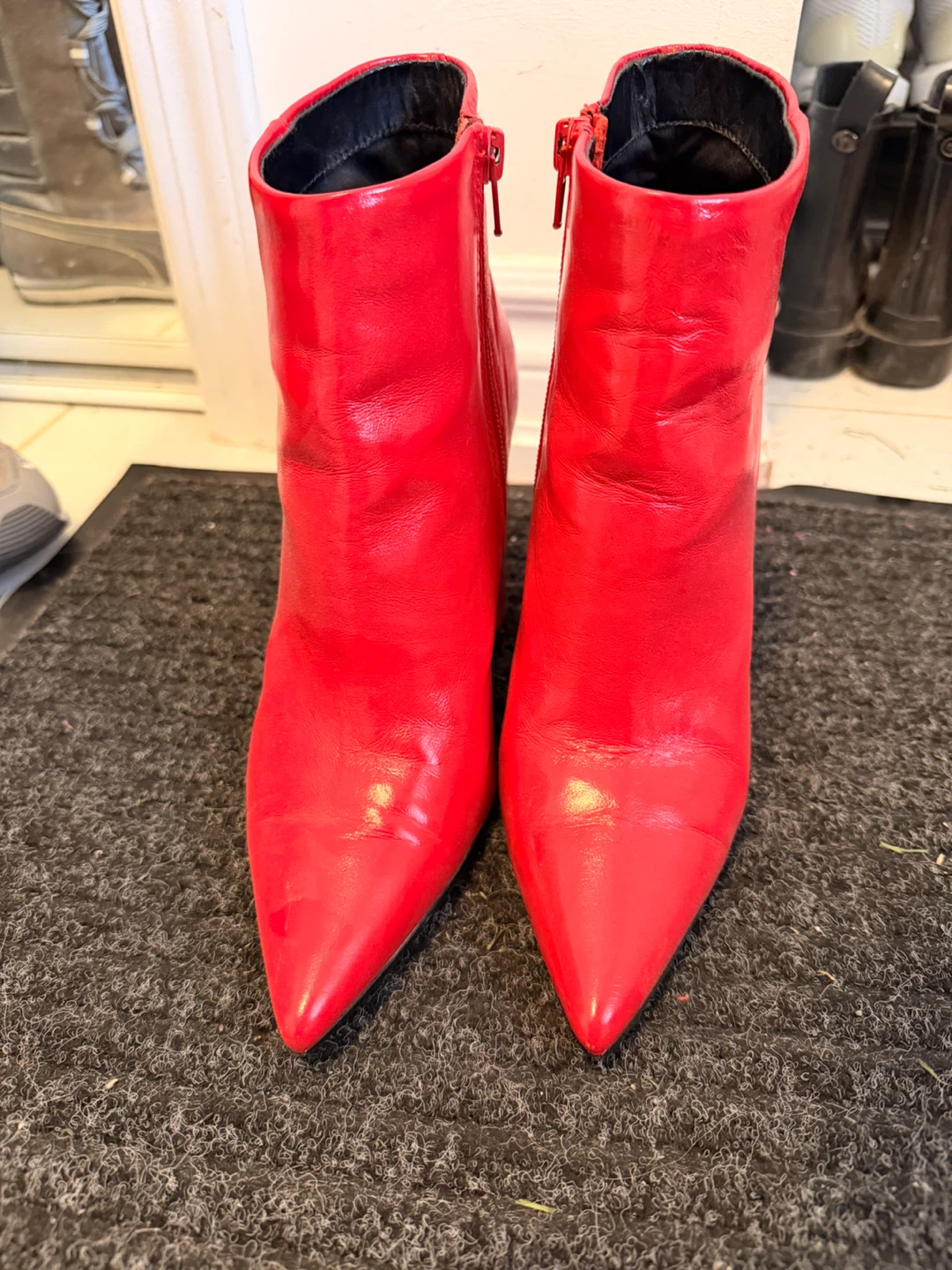Steve Madden Red Leather Ankle Boots