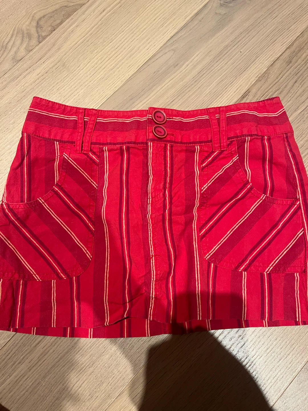 Guess Red Striped Mini Skirt