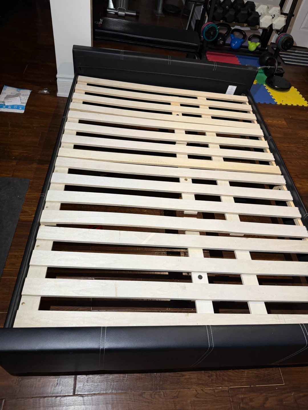 Double bed Black Leather - photo 2