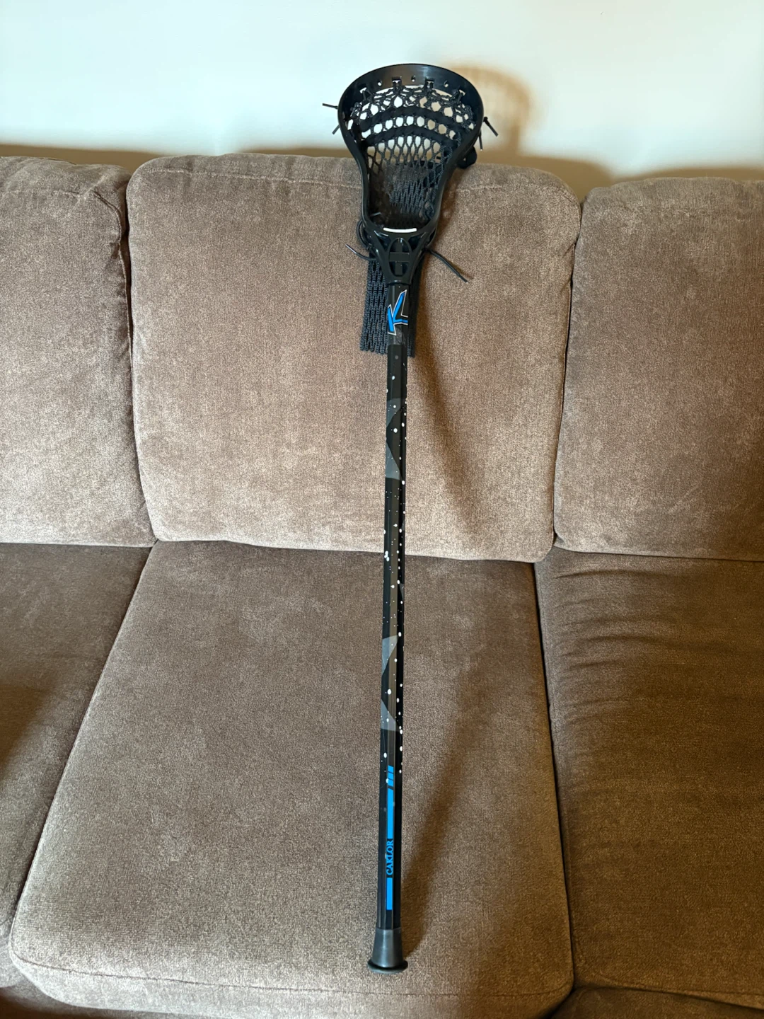 Black Lacrosse Stick with Deep Pocket
