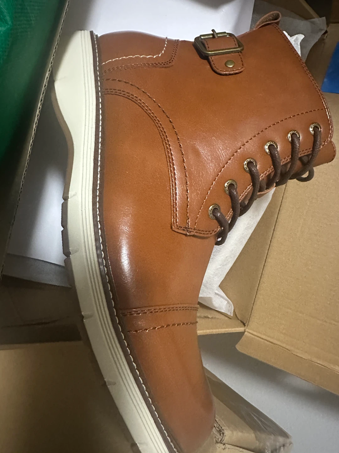 Bruno Marc men’s motorcycle combat dress ankle boots