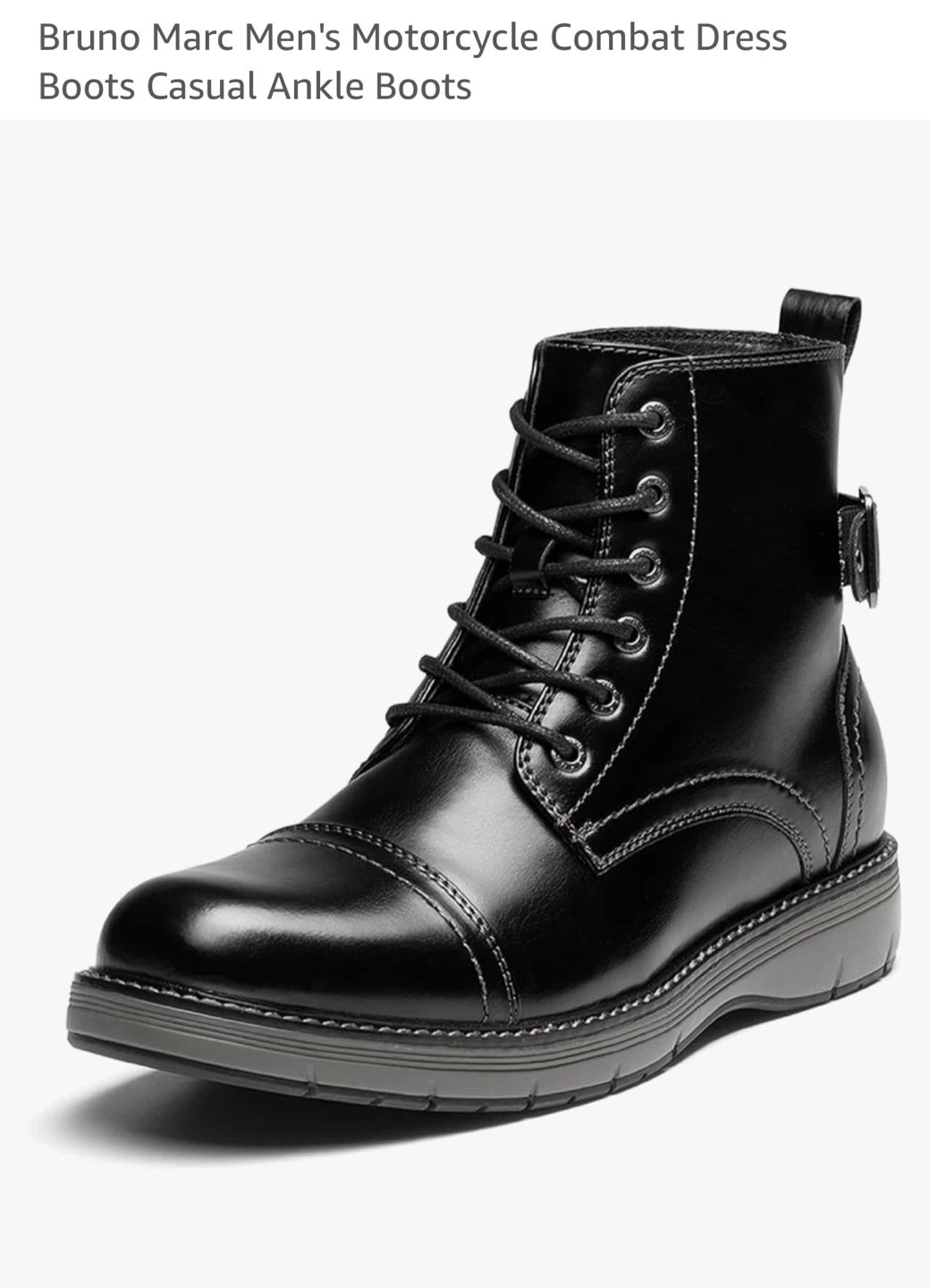Bruno Marc men’s motorcycle combat dress ankle boots - photo 3