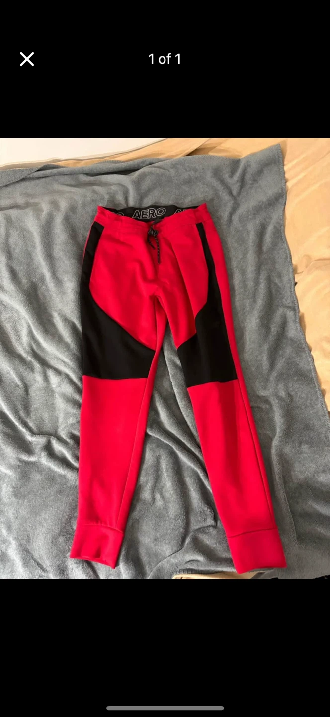 AERO Boys Red & Black Track Pants- size medium