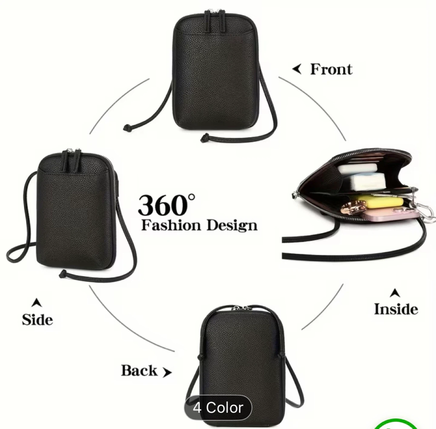 Brown Faux Leather Crossbody Phone Bag - photo 5