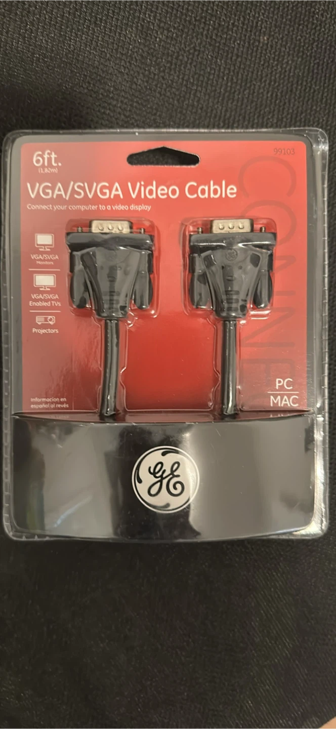 GE 6ft VGA/SVGA Video Cable