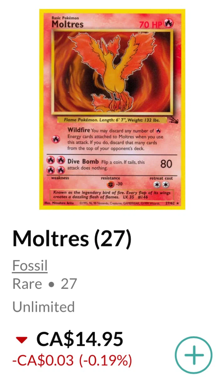 Moltres • Pokémon Fossil Set *** - photo 3