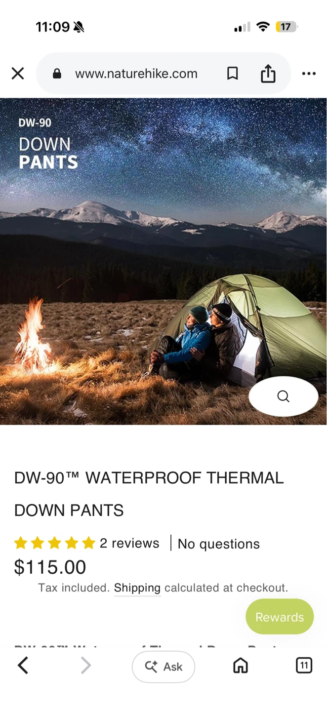Naturehike DW-90 Down Pants - Men's/Women's - Size L - photo 4